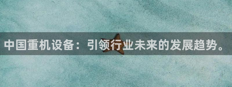 天宏娱乐招商主管：中国重机设备：引领行业未来的发展趋势。