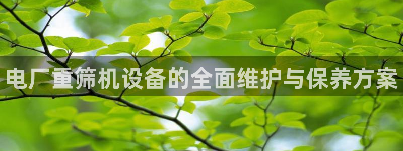 天宏娱乐直播间怎么进：电厂重筛机设备的全面维护与保养方案