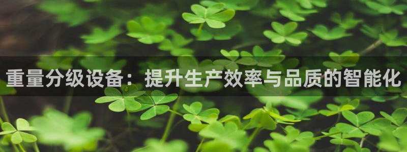 天宏娱乐开户：重量分级设备：提升生产效率与品质的智能化
